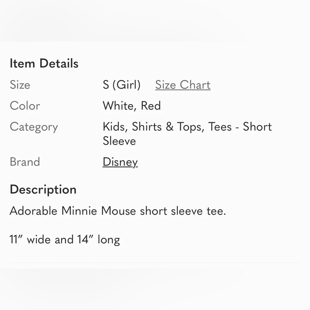 Disney Minnie Mouse Short‎ Sleeve Tee